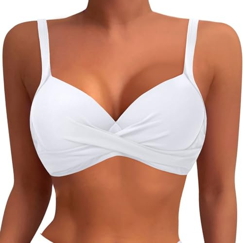 Generisch Haut de bikini à armatures pour femme - Haut de bain push-up - Soutien-gorge rembourré - Haut de maillot de bain 2025
