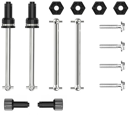 Womaqu 1/14 Y14301-5 - Juego de ejes de transmisión de metal CVD para coche RC, eje delantero y trasero, piezas de repuesto, apto para HS14322 HS14321 HS14324 HS14331 HS14312 HS14311 HS14301 HS14302