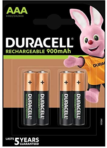 Duracell Active Charge Battery Long-life Rechargeable 800mAh AAA Size 1.2V Ref 75043988 [Pack 4]
