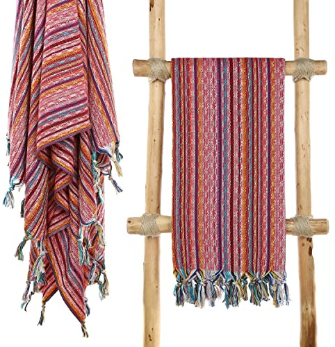 Cacala Pestemal Turkish Beach Towel Highly Absorbent Quick and Easy Dry Soft and Comfortable for Bath, Spa, Pool, Gym and Yoga 100% Cotton 37 x 70