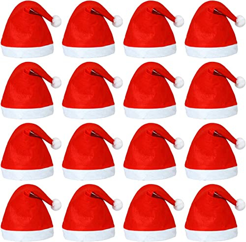 SHATCHI 12pcs Christmas Felt Hat Santa Costume Xmas Fancy Dress Fun Party Accessories Wholesale Bulk Buy, Red, One Size