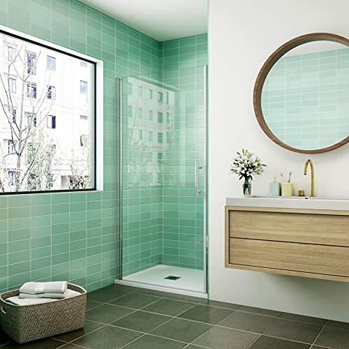 AICA porte de douche 80x180cm porte de douche pivotante en niche 6mm verre anticalcaire porte de douche hauteur 180 cm