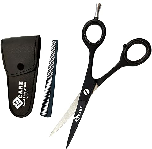 YSCARE Bartschere Haarschere Schnurrbartschere Premium Friseurschere Extra Scharfe Haarschneide Friseurschere Edelstahl (5,5 )