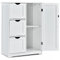 COSTWAY Mueble Baño, Armario de Suelo para el Baño, 3 Cajones y 1 Armario, Estante Ajustable para Salón, Baño, Dormitorio, Oficina, Armario de Almacenaje, 60x 30x 81cm (Blanco)