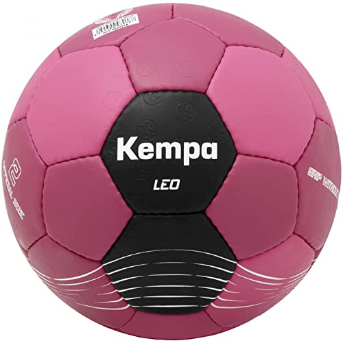 Kempa Leo Handboll för barn, träningsballong, slitstark och behaglig att röra vid, ballong för barn och vuxna, grepptopp, vinröd/svart