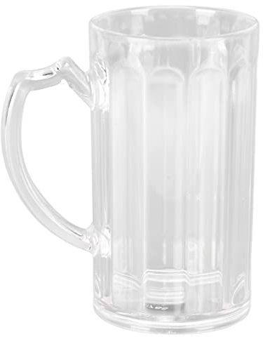 Tomotato Jarra de Cerveza con Asa, 500ml Tazas de Agua Resistentes a Caídas, Copas de Cerveza de Acrílico Transparente para Bar en Casa