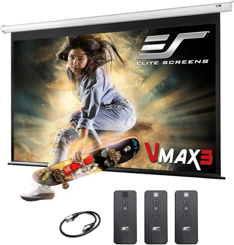 Elite Screens 166-INCH Motorized Projector Screen, Full Remote Kit, Retractable Projection Movie Home Theater Gaming, VMAX166XWH3