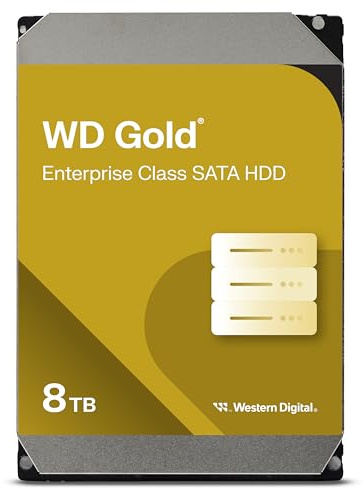Western Digital 8TB WD Gold Enterprise Class Internal Hard Drive - 7200 RPM Class, SATA 6 Gb/s, 256 MB Cache, 3.5 - WD8005FRYZ