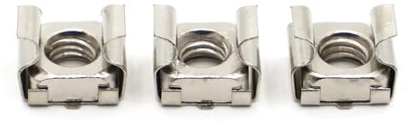 Aqxypas M4 M5 M6 M8 M10 Nickel Plated Carbon Steel Square Elastic Rack Mount Server Cabinet Shelf Clip Floating Cage Nut (Size : M4 10pcs)