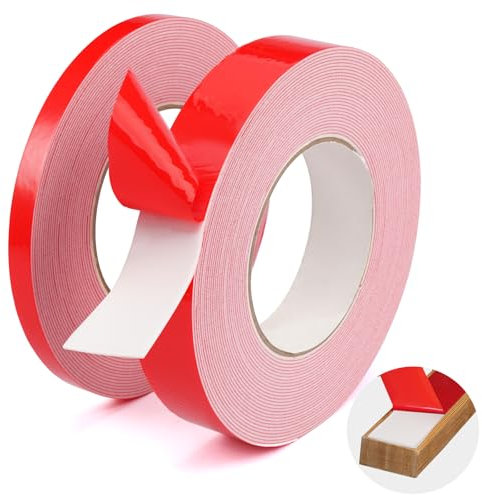 2 Rollos Adhesiva Doble Cara Extra Fuerte, 10m Cinta de Doble Cara de Espuma de PE, Impermeable Multifuncional de Montaje Resistente para Fijación de Objetos, DIY, Interiores y Exteriores Decoración