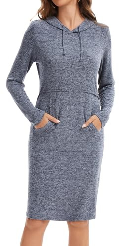 Sosolism Vestido de Maternidad y Lactancia para Mujer de Invierno