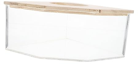 CLISPEED Transparent Multi-function Acrylic Chinchilla Sand Bath Box with Smooth Edges Practical Toilet and Splash-resistant Design for Hamsters Guinea Pigs and Small Pets