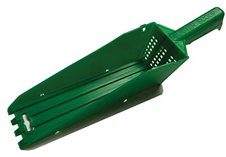 Gutter Cleaning Scoop - Water Exits Thru The Grid So You Only Pick Up Debris and Leaves (Green)
