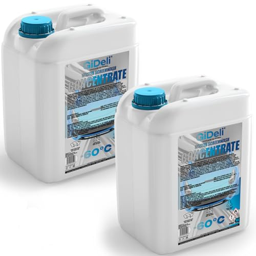GiDeli Protezione antigelo concentrato 2 x 10 l – antigelo -60 °C – acqua detergente per vetri invernale