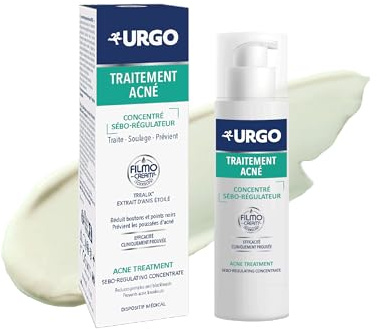 Urgo – Concentré sébo-régulateur 30ml – Anti-imperfections- Purifiant – Matifiant – Peaux à tendance acnéique – Note Yuka : 91/100*