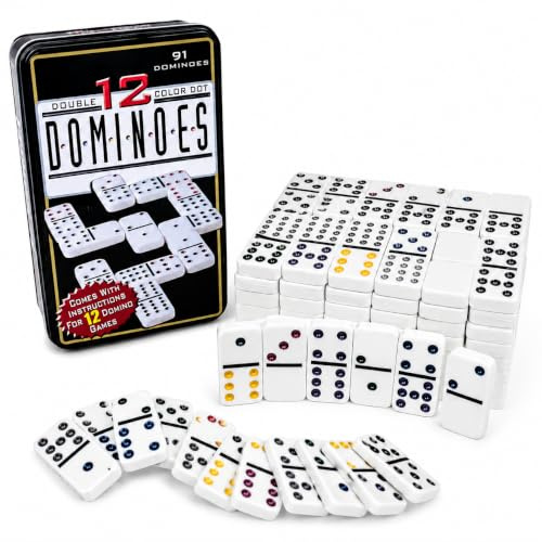 Dominó Doble 12 de 91 Fichas - Juego de Mesa Familiar con Caja Metálica | Juego de Mesa Familiar, Caja Metálica
