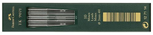 FABER-CASTELL 127114 - Matita a mina mobile TK 9071, 10 mine di ricambio, spessore mina: 2 mm, grado di durezza: 4H