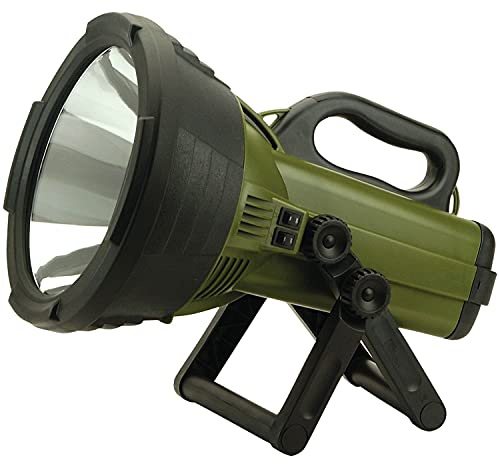 Cyclops Colossus 18 Million Candlepower 12V Handheld Halogen Rechargeable Spotlight with AC/DC Charger or 12V DC Car Plug Adapter
