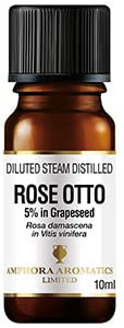 Amphora Aromatics Rose OttoSteam Distilled Diluted 5% in Grapeseed 10ml