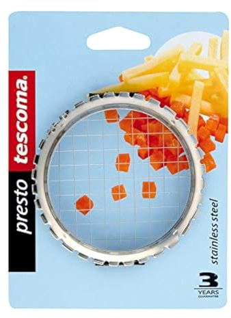 Tescoma 420640 Affettatore Multiuso per Verdure in Stick o cubetti, ø 9 cm, Acciaio Inossidabile, Linea Presto