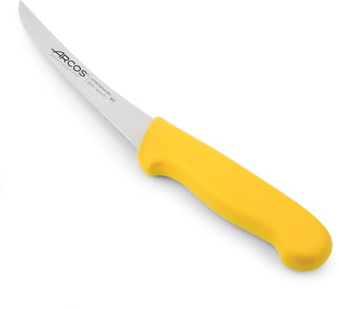 Arcos Coltello Disossatore con Lama in Acciaio Inossidabile Nitrum 140 mm – Coltello Professionale per Tagliare Ossa di Carne – Manico Ergonomico in Polipropilene, Colore Giallo, Serie 2900