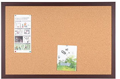 Bi-Office Earth - Korktafel mit Prime MDF Rahmen, Kirschen, Umweltfreundliche Pinnwand mit Naturkorkschicht, 120 x 90 cm