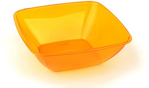 Mozaik 4 Orange Square Plastic Bowls 14cm (480ml)