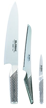 Global Messerset G-26115R: Kochmesser + Sandwichmesser + kleines Schälmesser