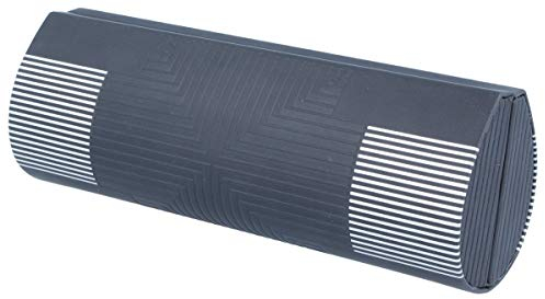 edles Doppel-Brillenetui THOMMY mit Abtrennung in schwarz-silber mit Prägung