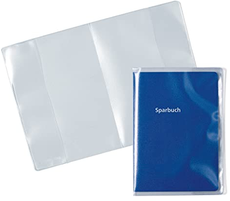 HERMA 1336 Ausweishülle für 2 Karten transparent, 10 Stück, 2-fach Ausweishalter zum Schutz für Dokumente im DIN A6 Format & Sparbücher, Plastik Kartenhüllen Schutzhüllen Set, durchsichtig