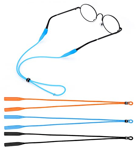 Yolev 3 Piezas Correa Gafas Silicona Ajustable Cinta Gafas de Sol Deportivas Elásticas Correa Cordon Gafas Hombre Lectura Cordones Gafas de Sol Correa para Niños Hombres