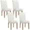 Yaheetech Set de 4 Piezas Silla de Comedor Clásico Patas de Madera Tapizadas en Beige Ergonómicas y Robustas