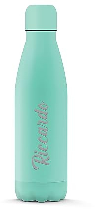 THE STEEL BOTTLE - Incisione a Laser su Bottiglia Termica in Acciaio Inox, Isolamento sottovuoto a Doppia Parete, capacità 500 ml, Chiusura Ermetica, Borraccia Portatile (Pastel Aquamarine)