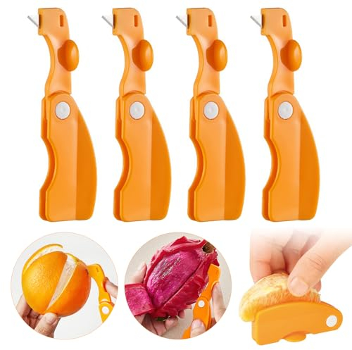 Pelapatate,Bootoow 4Pcs Orangenschäler,Sbucciatore Manuale,Pelapatate Agrumi Arancia,Gadget Da Cucina,Fruit Peelers Per Pelare Varie e Frutta,Adatto Per Campeggi In Famiglia Picnic e Viaggi,Pelapatate