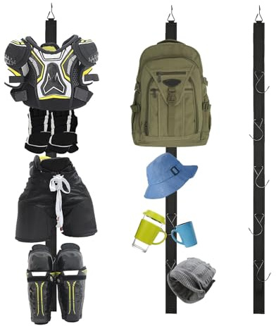 Support d'équipement de hockey sur glace, cintre de hockey, support de séchage de hockey, cadeau de hockey sur glace, cadeaux pour garçons et hommes, football, baseball, étendoir à linge pour (Noir)