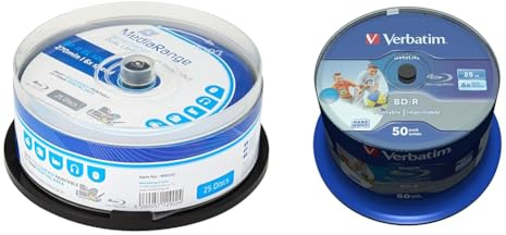 MediaRange BD-R Dual Layer 50GB 6-Fache Schreibgeschwindigkeit & Verbatim BD-R SL Datalife 25 GB - Blu-Ray-Disk - 6-fache Brenngeschwindigkeit