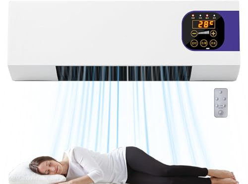 Fellflying Climatiseurs individuels,Climatiseur pour chambre à coucher, Climatiseurs muraux 2000 W avec télécommande, Petites fournitures de refroidissement, appareil ménager multifonctionnel à