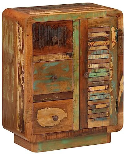 Xichuzi Sideboard mit 3 Schubladen 55x30x70 cm Altholz Massiv, Kommode Schlafzimmer, Kommoden & Sideboards, Wohnzimmerschrank, Flur Kommode, Zimmer Möbel - 352026