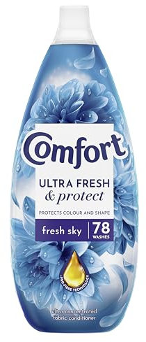 Comfort Ultra Fresh & Protect Fresh Sky Fabric Conditioner with Pro-Fibre Technology Protects Colour and Shape 78 washes (1.17 L)