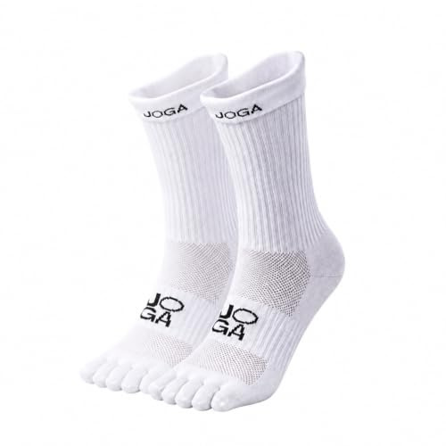 JOGA Barefoot Grip Socks (1 Pair) | UK Size 6-11 | White Grip Socks Football | Anti Slip Socks for Football Training & Matches | Breathable Grip Socks for Control & Stability