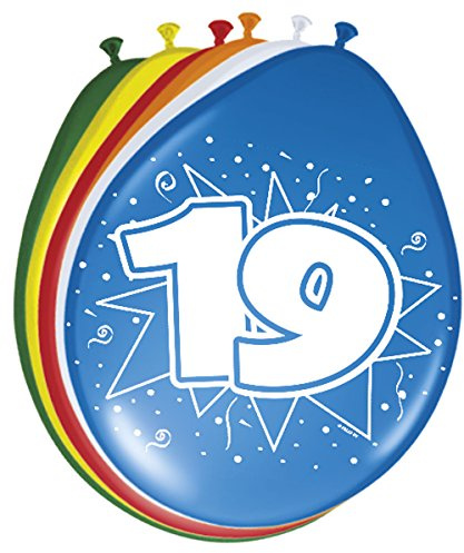 Folat 08220 - Zahlenballons/Ballon mit Zahl 19-12 / 30 cm - 8 STK.