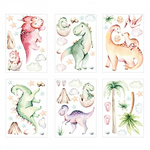 nikima Självhäftande PVC-klistermärken, Schönes für Kinder Fönsterbilder dinosaurie