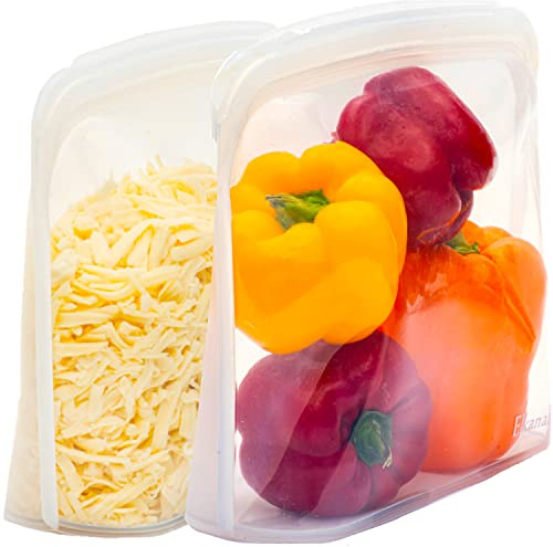 Elkanah Extra Large 116fl oz Silicone Bags Reusable Freezer Bags Silicone Gallon Bag Food Storage Bag|Oven Bags|Sous Vide|Microwave|Oven|Dishwasher safe