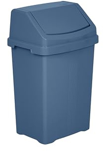 JMS we create smile 8L/25L/50L Litre Swing Lid Bin Waste Recycle Plastic Dustbins Kitchen, Home, Office, Bathroom Rubbish Trash Refused Bins (Navy, 25L)