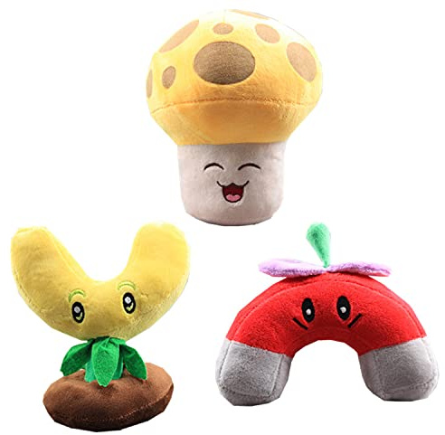 Laruokivi 3pcs Gold Magnet & Sun Shroom & Magnet Shroom Plush Toys Set Plants Fruit Soft Stuffed Doll Gift