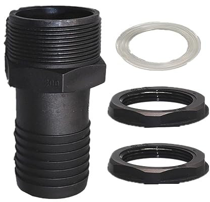 rockible Apertura de Boquilla de Manguera Barril de Lluvia Accesorio de Boquilla de Manguera Junta de Base de Barril con Ojal Conducto de Tanque IBC Grueso, 50MM