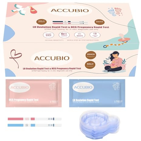 50 Ovulation Test Strips and 20 Pregnancy Test Strips Combo Kit, Sensitive Fertility Predictor Kit, Individually Wrapped, 5mm Wider, Over 99% Accurate, with 70 Free Urine Collection Cups(50LH+20HCG)