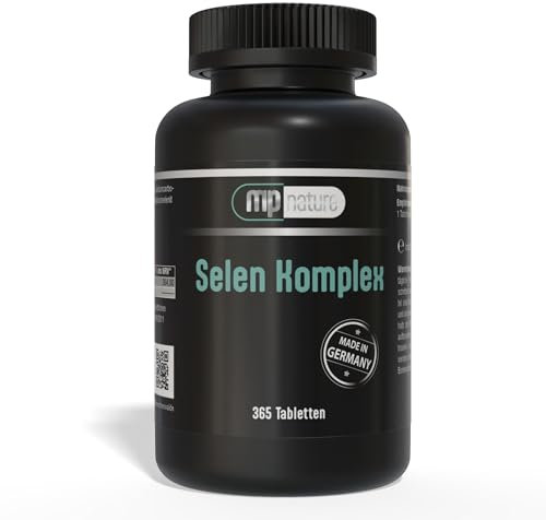 Selen Komplex | hochdosiert | 200µg Selen + 40mg Calcium | 365 Tabletten | Jahresvorrat | Made in Germany | MP Nature