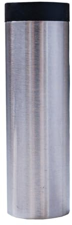 FELGNER Wand-Türstopper | runder Türpuffer, Anschlagschutz mit aufgesetztem Gummikopf zum Schutz von Wand, Haustür, Bürotür, Schranktür, Fenster | Edelstahl matt/Schwarz | Länge: 90 mm