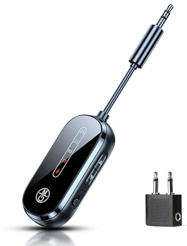 Bluetooth 5.4 Transmitter Receiver- Wireless Aux Bluetooth Adapter 3.5mm Jack, Bluetooth Transmitter for TV/Airplane/Car, Bluetooth Receiver for HiFi/Speaker/Headphones